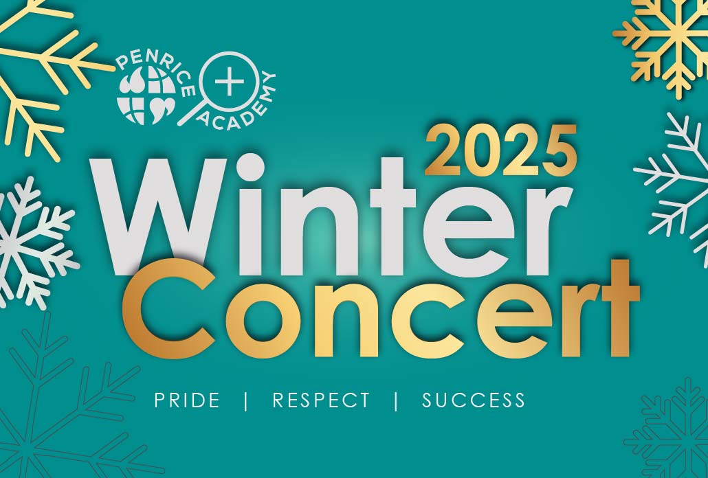 A graphic saying 'Winter Concert 2025' with snowflakes around it.