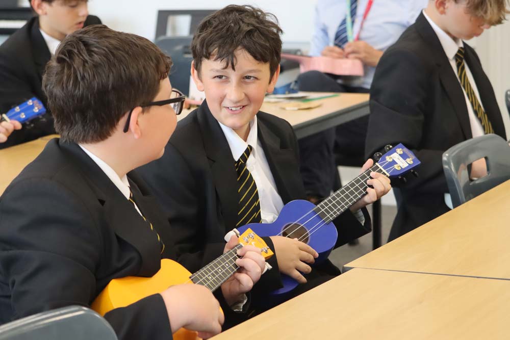 Year 7 Music Lesson - Penrice Transition Year 7 boys in a music lesson at Penrice