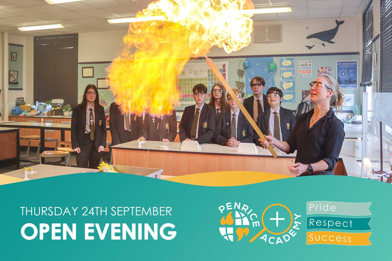 Penrice Open Evening 2026 A graphic promoting Penrice Academy secondary school open evening in St Austell, Cornwall 2026