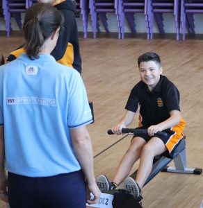sstudent on rowing machine